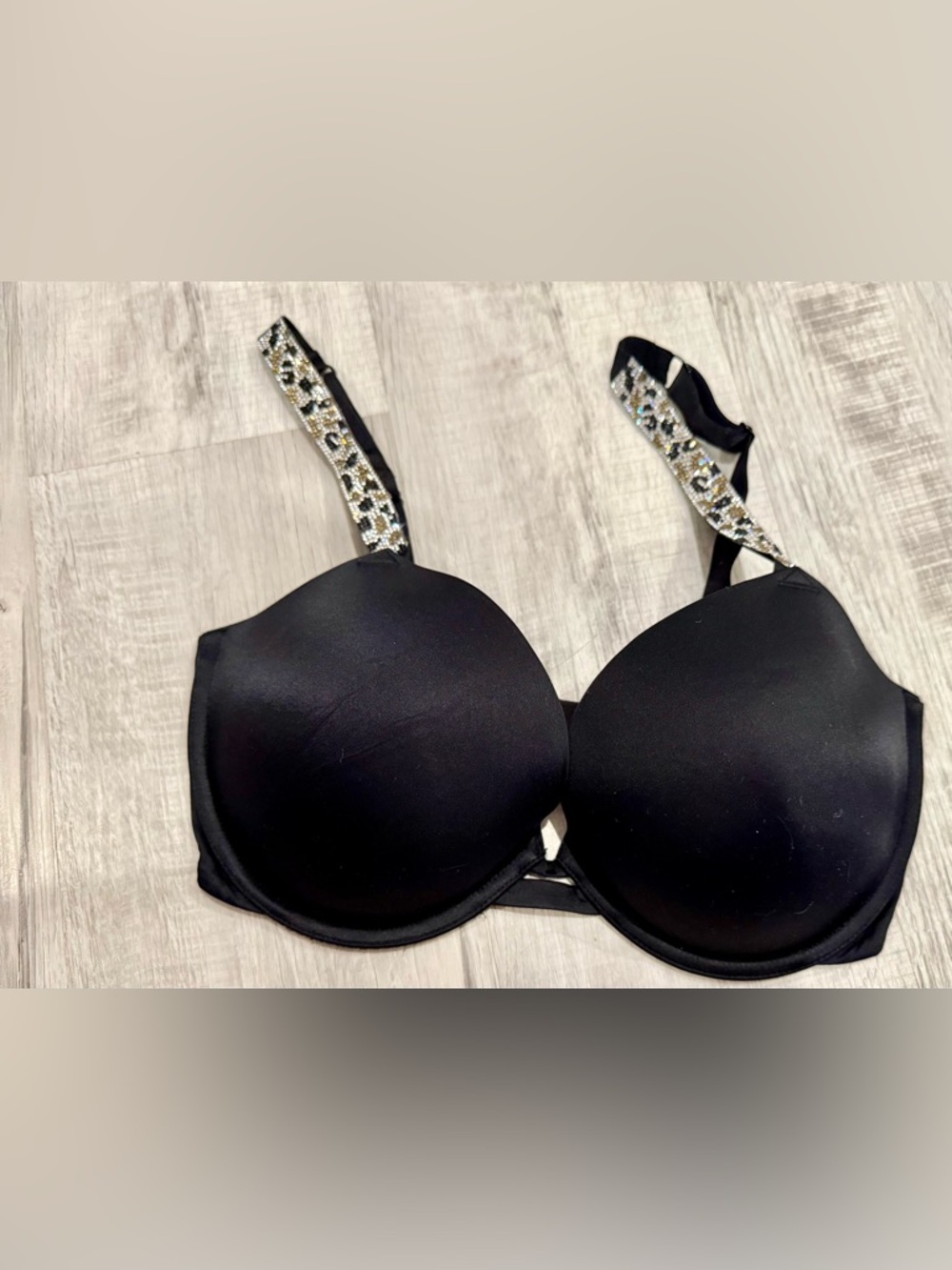 Victoria's Secret Very Sexy Push Up  Bra with Jeweled Leopard-Print Straps